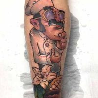 Tatuaje de un pastelero estilo newschool