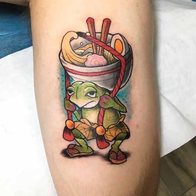 Tatuaje de una rana newschool